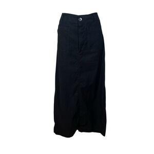 Maeve Anthropologie Colette Maxi Skirt Size L Black Stretch Pockets Classic Chic